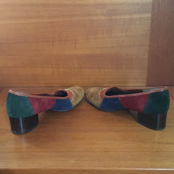 VINTAGE NATURALIZER SUEDE PATCH WORK LOW HEEL SIZE 5.5 - Picture 5 of 10